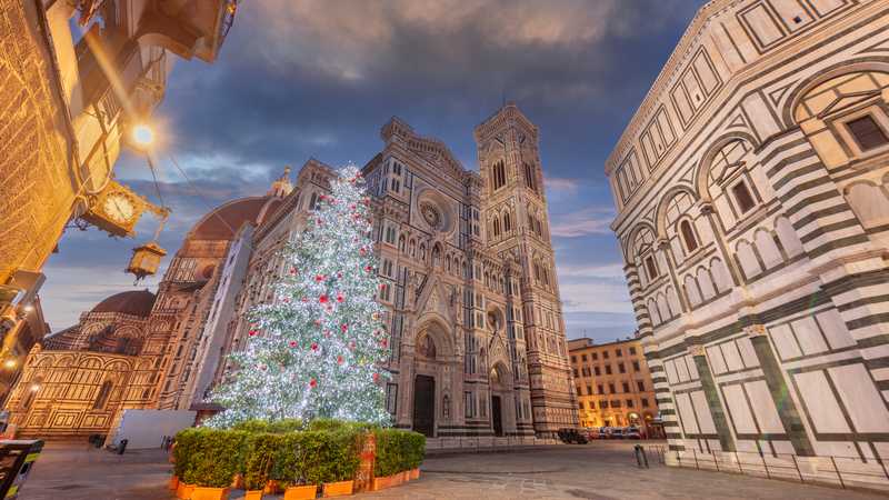 Florence, Italy at the Duomo During Christmas Season